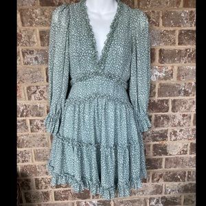 Saints & Secrets Floral Keyhole Mini Dress Size Small